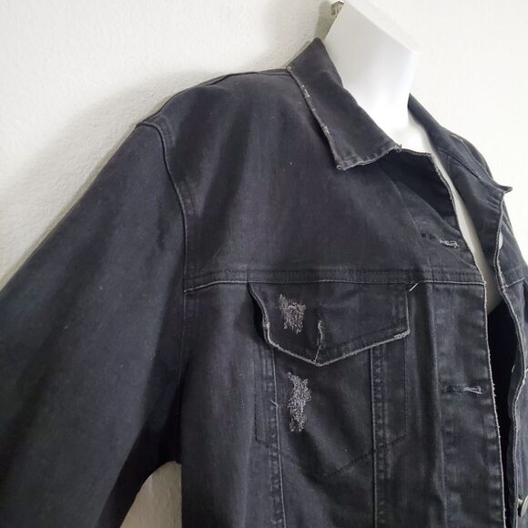 Game Of Thrones Women's Denim Jacket Large Black House Stark Studio Geek Cosplay - Picture 6 of 12